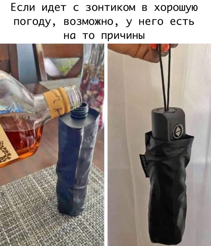 Если идет с зонтиком в хорошую погоду, возможно, у него есть на то причины
