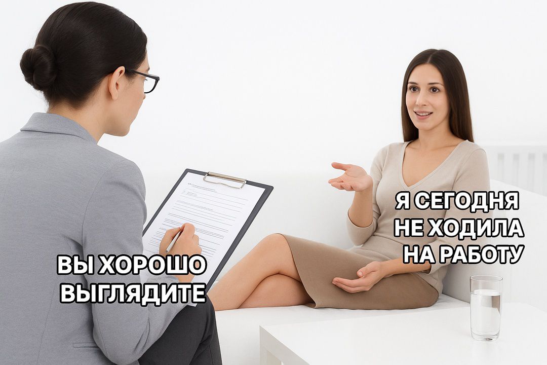 ВЫ ХОРОШО ВЫГЛЯДИТЕ
Я СЕГОДНЯ НЕ ХОДИЛА НА РАБОТУ