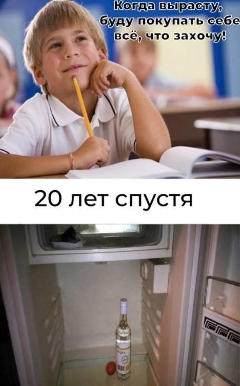 Когда вырасту, буду покупать себе всё, что захочу!
20 лет спустя