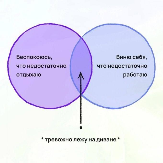 Беспокоюсь, что недостаточно отдыхаю
Вино себе, что недостаточно работаю
* тревожно лежу на диване *