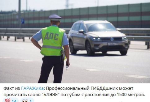 Факт из ГАРАЖЖика: Профессиональный ГИБДДшник может прочитать слово 