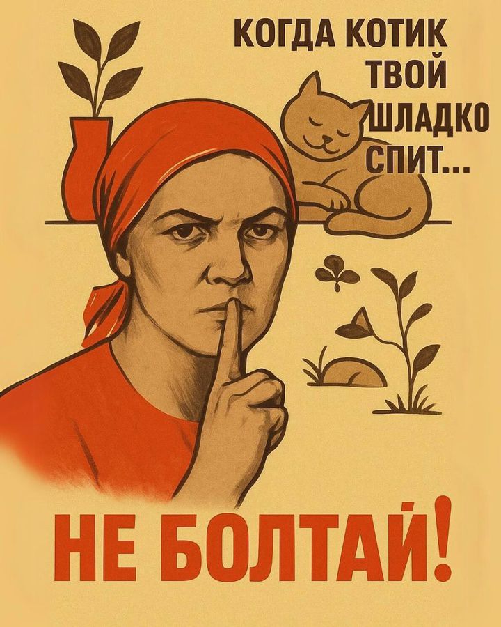 КОГДА КОТИК ТВОЙ ШЛАДКО СПИТ...
НЕ БОЛТАЙ!