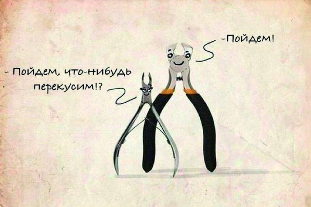 - Пойдём, что-нибудь перерезаем!? 
- Пойдём!