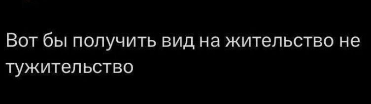 Вот бы получить вид на жительство не тужительство