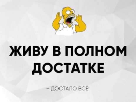ЖИВУ В ПОЛНОМ ДОСТАТКЕ
– ДОСТАЛО ВСЁ!