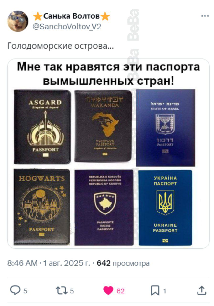 Голодоморские острова... Мне так нравятся эти паспорта вымышленных стран!