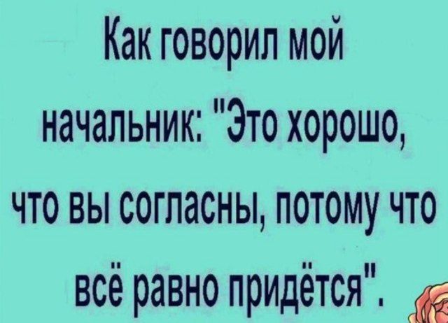 Как говорил мой начальник: 