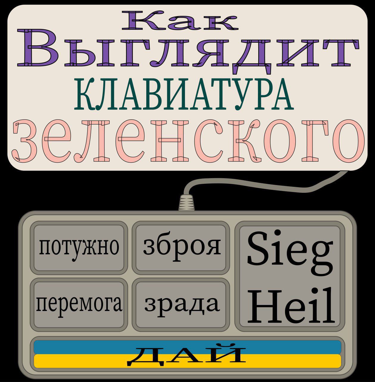Как Выглядит Клавиатура зеленского потужно збройа Sieg Heil дай перемога зрада
