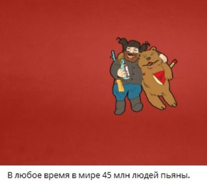 В любое время в мире 45 млн людей пьяны.