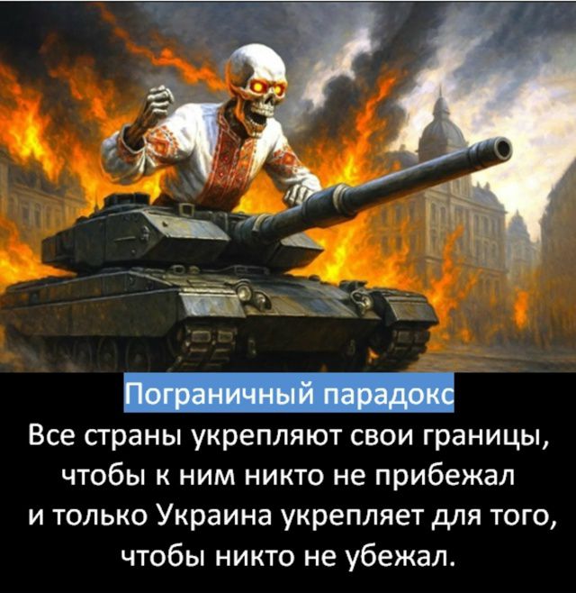Пограничный парадокс
Все страны укрепляют свои границы, чтобы к ним никто не прибежал и только Украина укрепляет для того, чтобы никто не убежал.