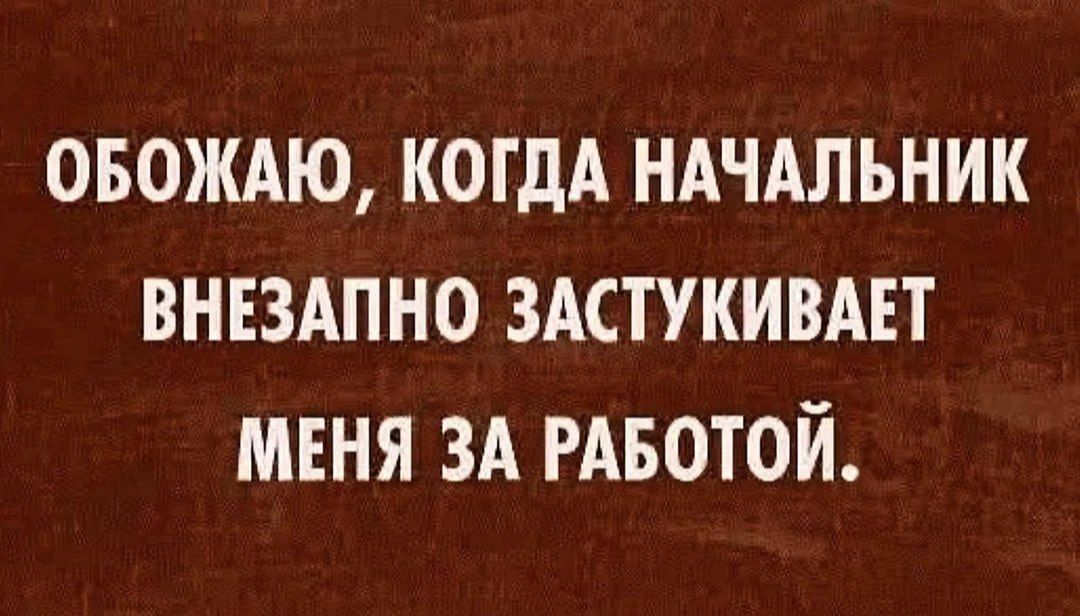 ОБОЖАЮ, КОГДА НАЧАЛЬНИК ВНЕЗАПНО ЗАСТЫКИВАЕТ МЕНЯ ЗА РАБОТОЙ.
