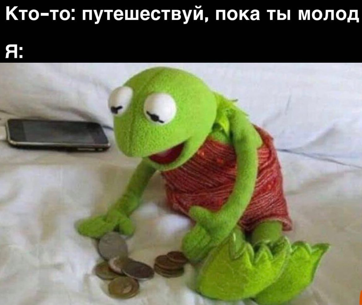 Кто-то: путешествуй, пока ты молод
Я: