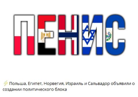 ПЕНИС
Польша, Египет, Норвегия, Израиль и Сальвадор объявили о создании политического блока