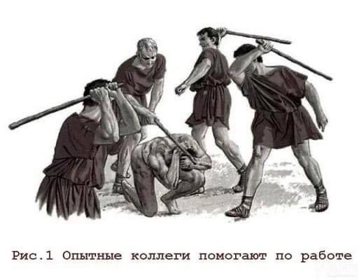 Рис.1 Опытные коллеги помогают по работе