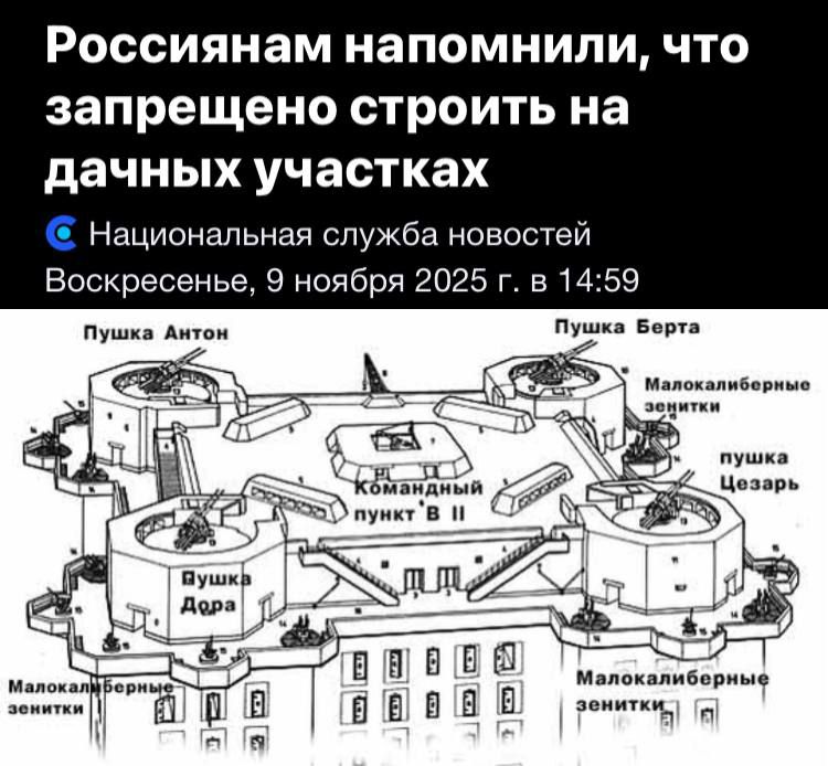 Россиянам напомнили, что запрещено строить на дачных участках. Национальная служба новостей. Воскресенье, 9 ноября 2025 г. в 14:59