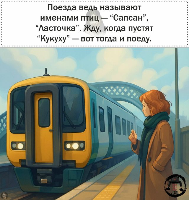 Поезда ведь называют именами птиц «Сапсан», «Ласточка». Жду, когда пустят «Кукуху» — вот тогда и поеду.
