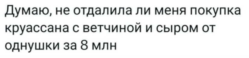 Думаю, не отдали ли меня покупки круассан с ветчиной и сыром от однушки за 8 млн