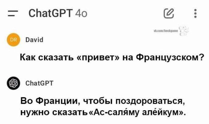 Как сказать «привет» на Французском? Во Франции, чтобы поздороваться, нужно сказать «Ас-саляму алейкум».