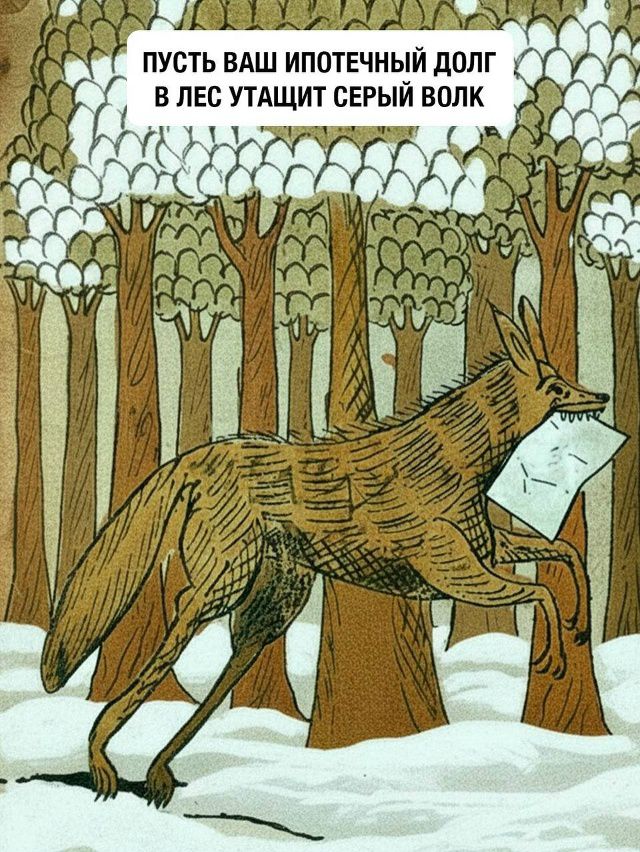 ПУСТЬ ВАШ ИПОТЕЧНЫЙ ДОЛГ В ЛЕС УТАЩИТ СЕРЫЙ ВОЛК
