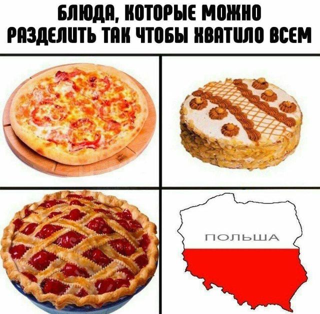 БЛЮДА, КОТОРЫЕ МОЖНО РАЗДЕЛИТЬ ТАК ЧТОБЫ ХВАТИЛО ВСЕМ