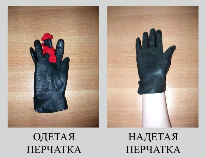 ОДЕТАЯ ПЕРЧАТКА НАДЕТАЯ ПЕРЧАТКА