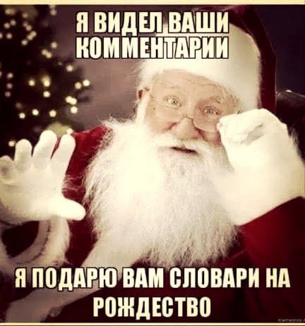 Я видел ваши комментарии\nЯ подарю вам словари на рождество