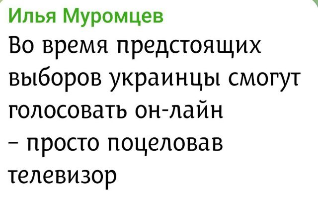 Илья Муромцев
Во время предстоящих выборов украинницы смогут голосовать он-лайн – просто поцеловав телевизор