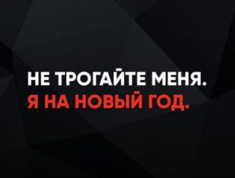 НЕ ТРОГАЙТЕ МЕНЯ. Я НА НОВЫЙ ГОД.