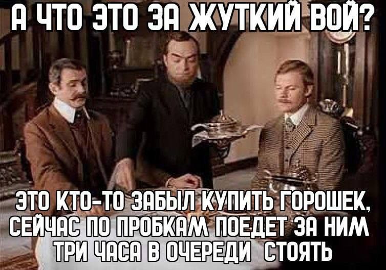 А ЧТО ЭТО ЗА ЖУТКИЙ БОЙ? ЭТО КТО-ТО ЗАБЫЛ КУПИТЬ ГОРОШЕК, СЕЙЧАС ПО ПРОБКАМ ПОЕДЕТ ЗА НИМ ТРИ ЧАСА В ОЧЕРЕДИ СТОЯТ