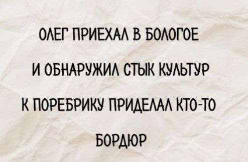 ОЛЕГ ПРИЕХАЛ В БОЛОГОЕ И ОБНАРУЖИЛ Стык культур К ПОребрик приделал КТО-ТО БОРДЮР