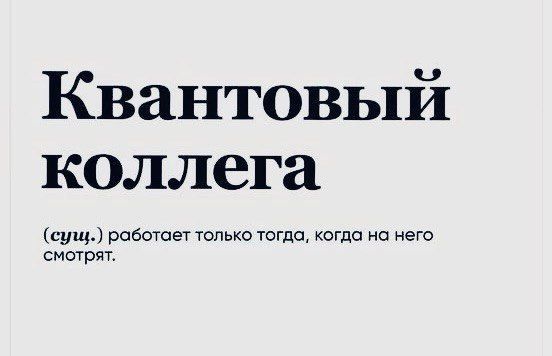 Квантовый коллега (сущ.) работает только тогда, когда на него смотрят.