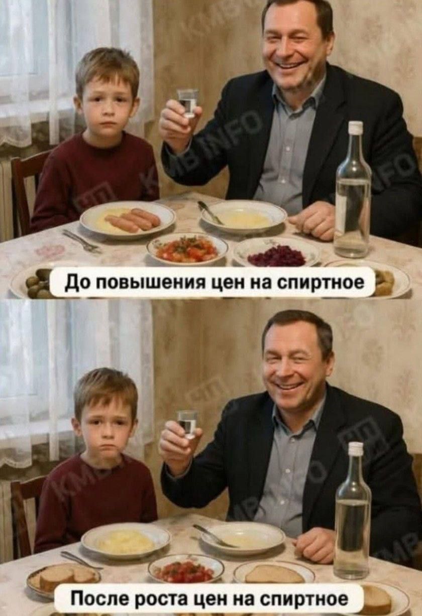 До повышения цен на спиртное. После роста цен на спиртное