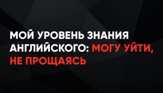 МОЙ УРОВЕНЬ ЗНАНИЯ АНГЛИЙСКОГО: МОГУ УЙТИ, НЕ ПРОЩАЯСЬ
