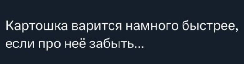 Картошка варится намного быстрее, если про неё забыть...