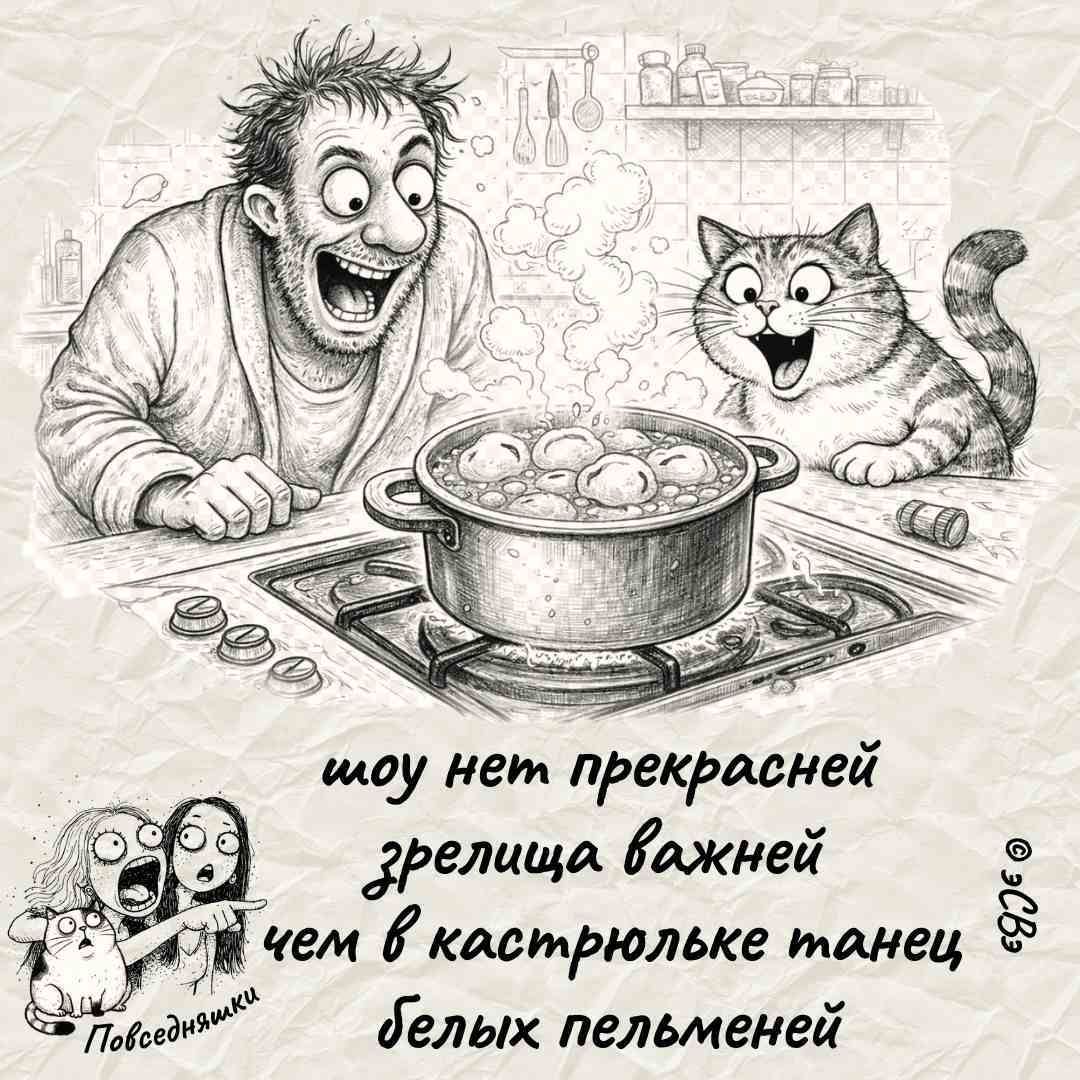 мой нет прекрасней згреща важней чем в кастрюльке танен белых пельменей