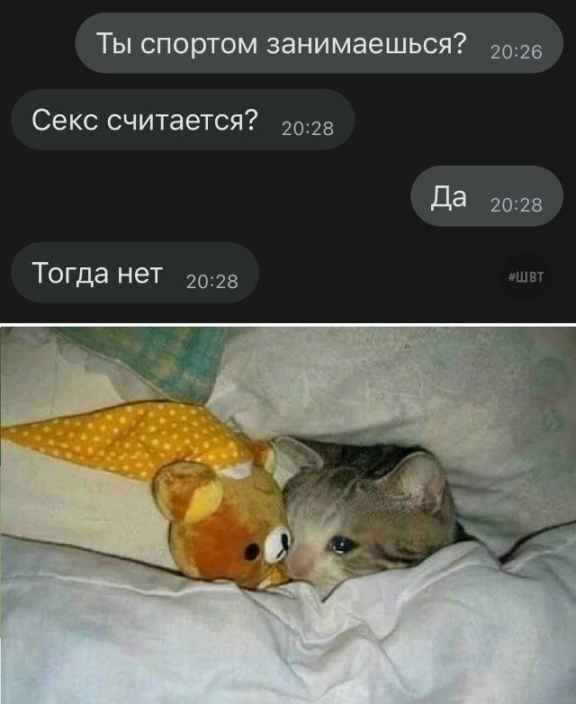 Ты спортом занимаешься? 
Секс считается? 
Да 
Тогда нет