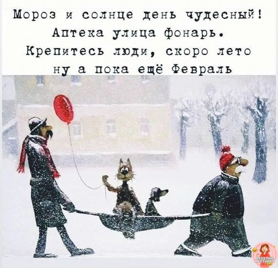 Мороз и солнце день чудесный! Аптека улица фонарь. Крепитесь люди, скоро лето ну а пока ещё Февраль