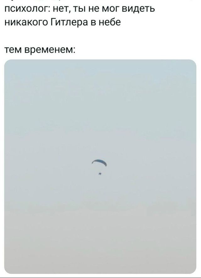 психолог: нет, ты не мог видеть никакого Гитлера в небе
тем временем: