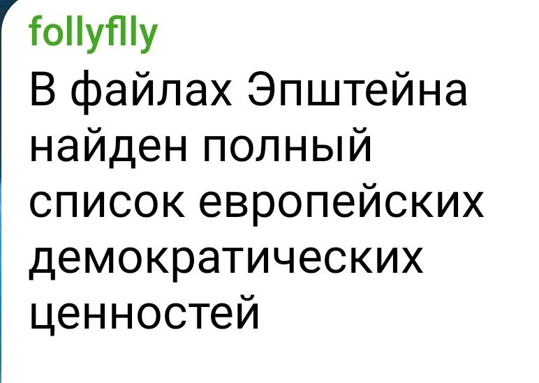 В файлах Эпштейна найден полный список европейских демократических ценностей