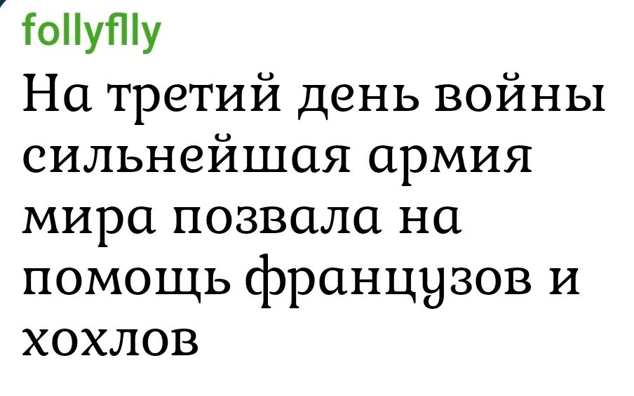 На третий день войны сильнейшая армия мира позвала на помощь французов и хохлов