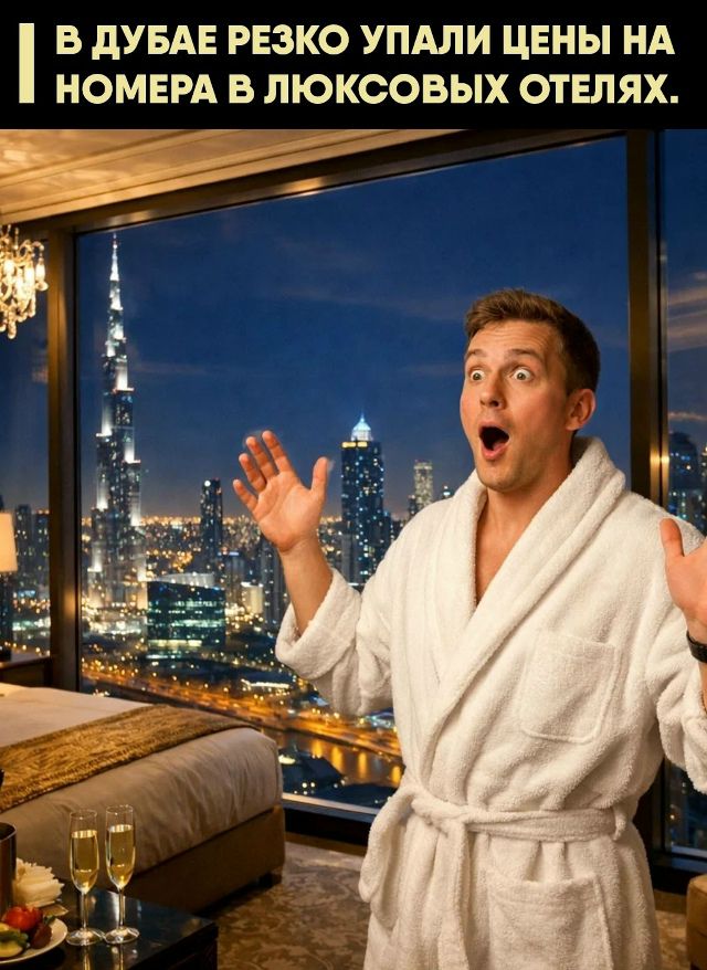 И В ДУБАЕ РЕЗКО УПАЛИ ЦЕНЫ НА НОМЕРА В ЛЮКСОВЫХ ОТЕЛЯХ.