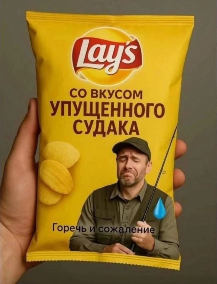 Lay's
Со вкусом УПУЩЕННОГО СУДАКА
Горечь и сожаление