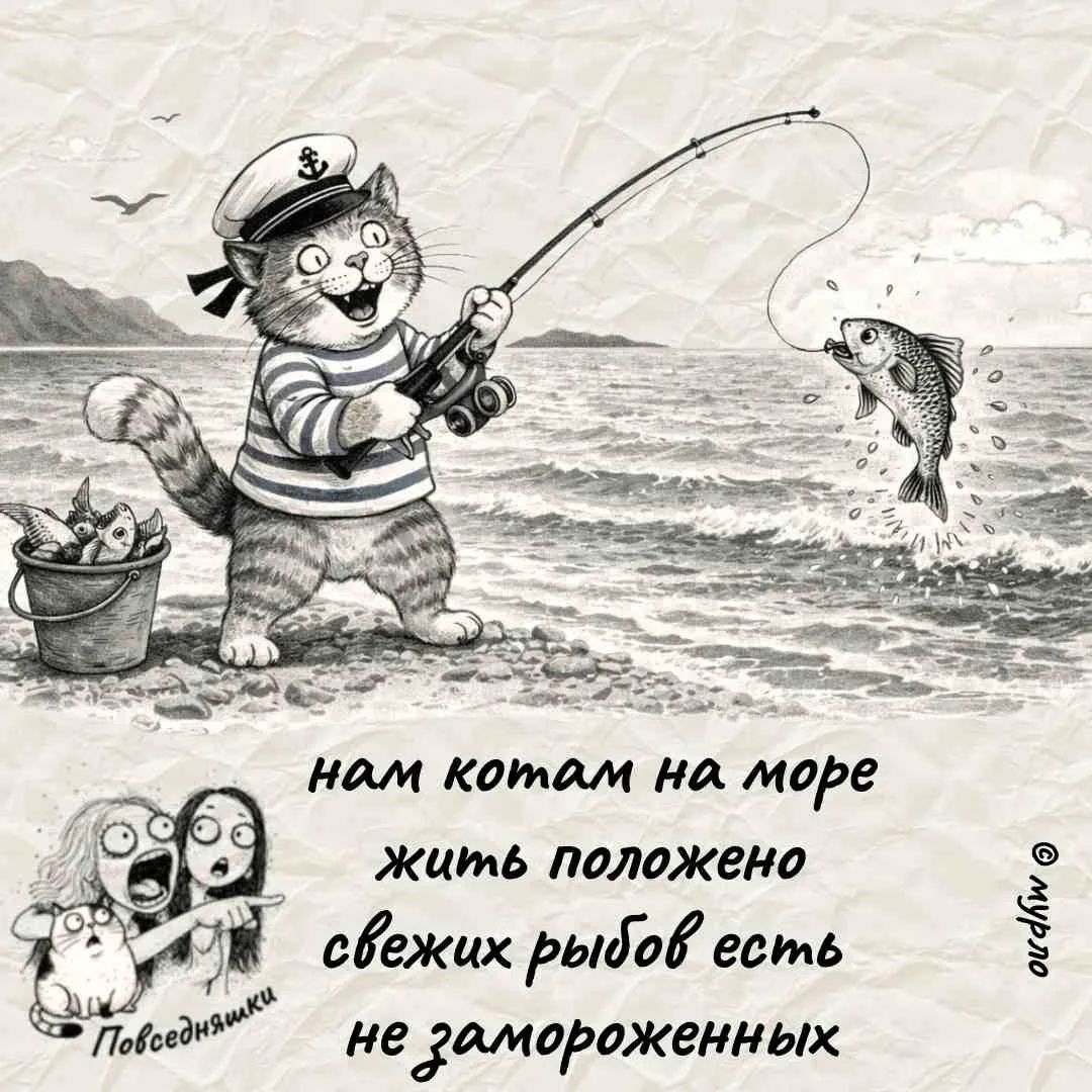 нам котам на море жить положено свежих рыб есть не заморозленных