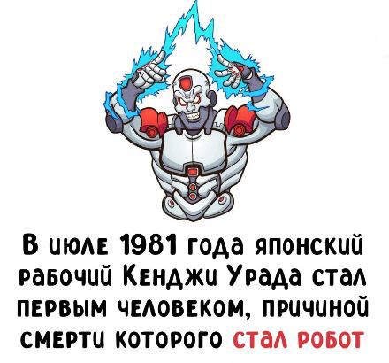 В июле 1981 года японский рабочий Кендзи Урада стал первым человеком, причиной смерти которого стал робот