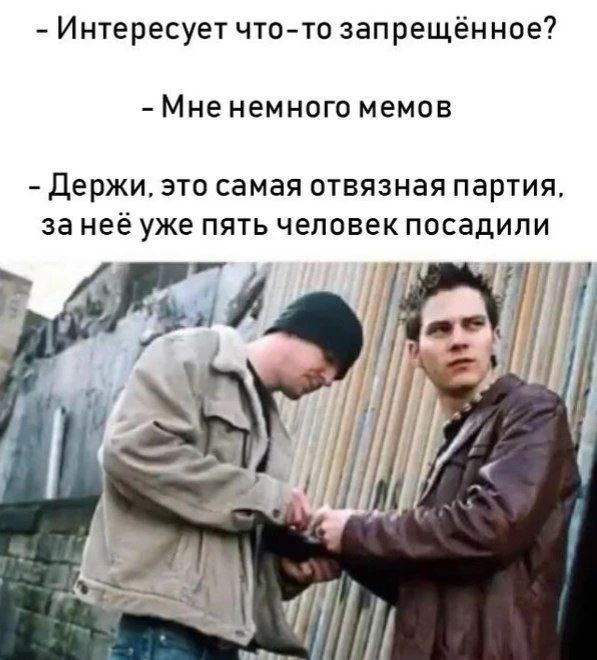 Интересует что-то запрещённое? Мне немного мемов Держи, это самая отвязная партия, за неё уже пять человек посадили