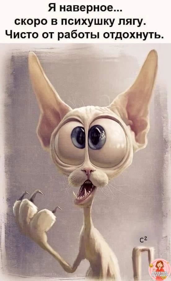 Я наверное... скоро в психушку лягу. Чисто от работы отдохнуть.