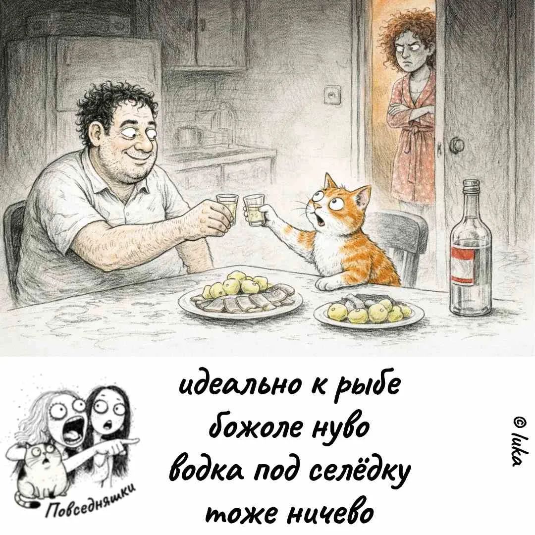 идеально к рыбе божоле нуво водка под селёдку тоже ничего Повседневняшки © luka