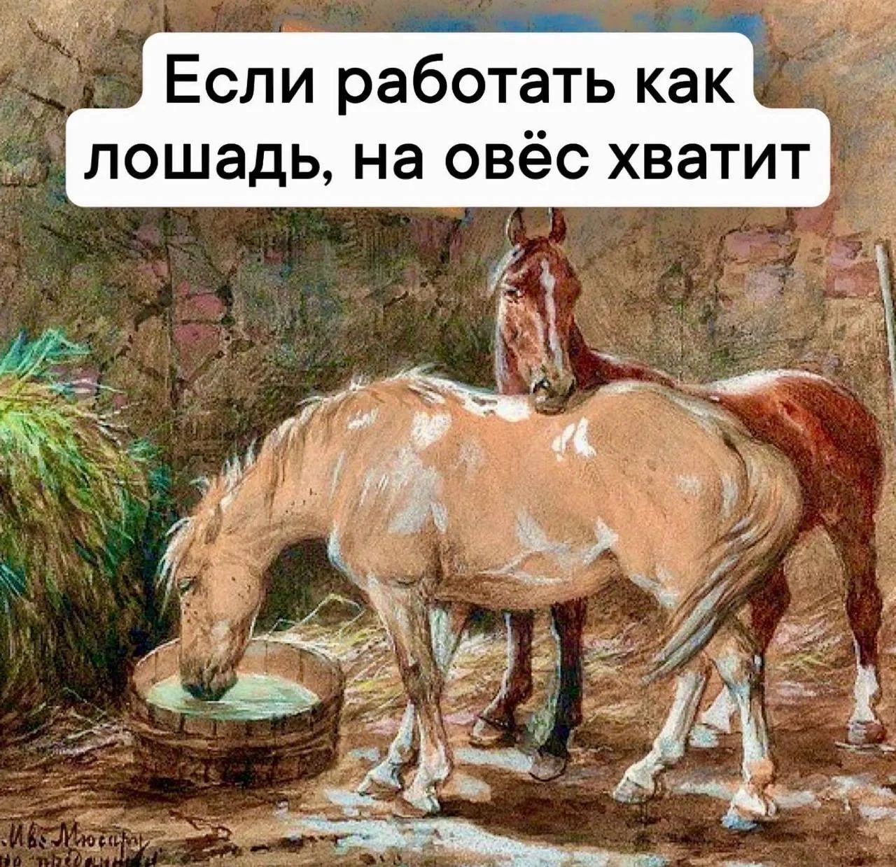 Если работать как лошадь, на овёс хватит