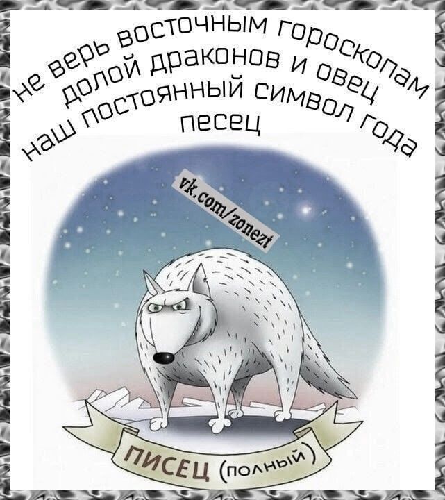 не верь восточным гороскопам долой драконов и овец наш постоянный символ года песец ПИСЕЦ (ПОЛНЫЙ)