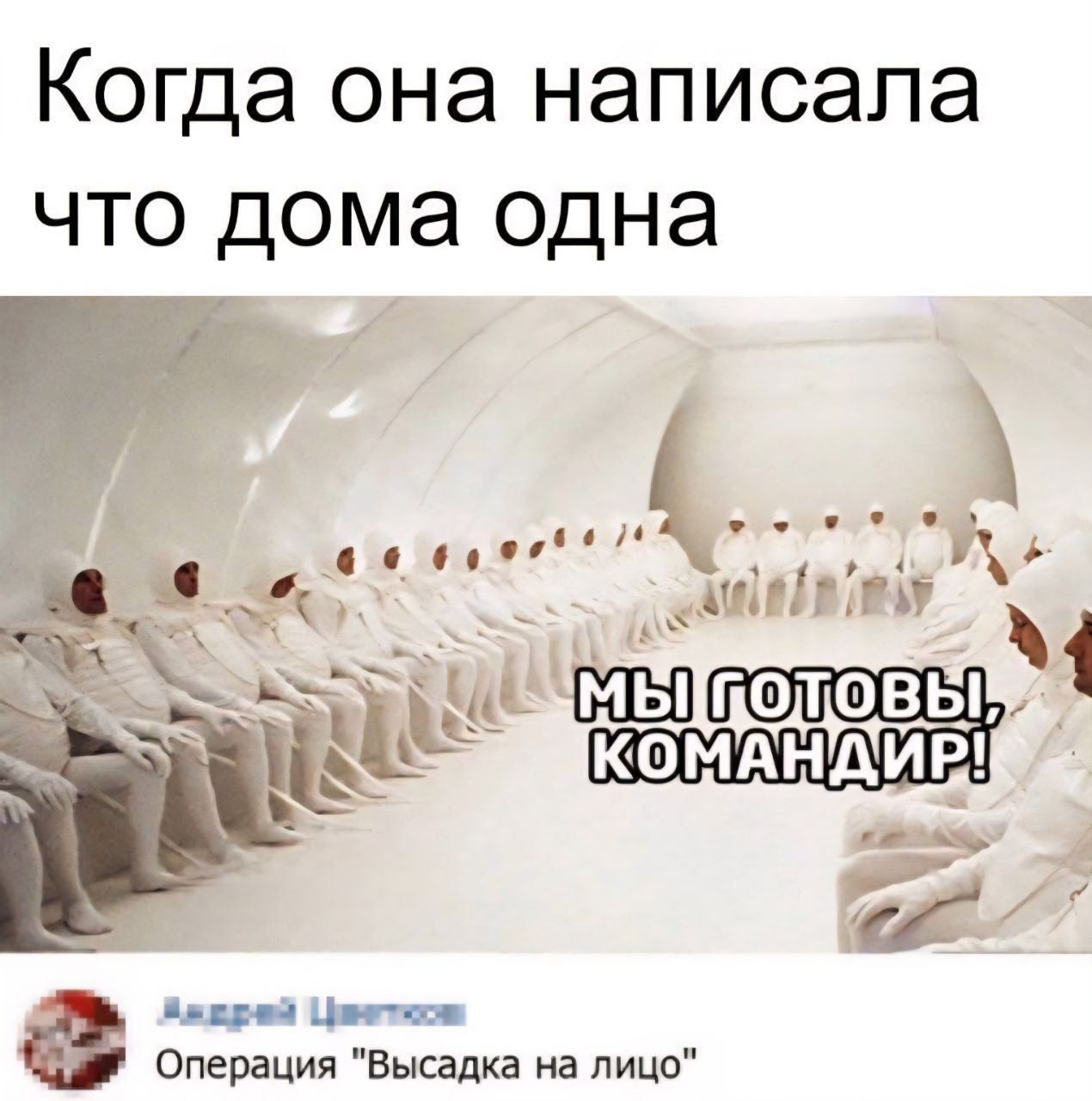 Когда она написала что дома одна
Мы готовы, командир!
Андрей Цыплюсь
Операция 